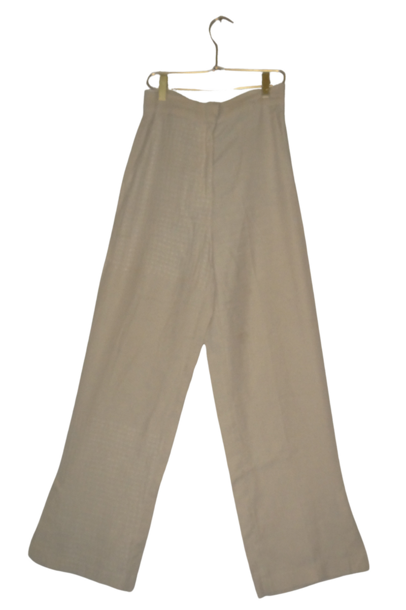 Colección ReBonita- Pantalon Beige con Bordado Blanco