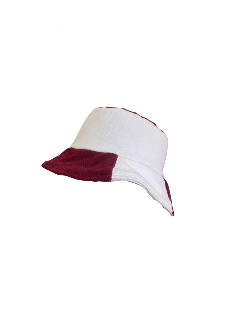 Colección reBonita- Bucket Guinda con Blanco