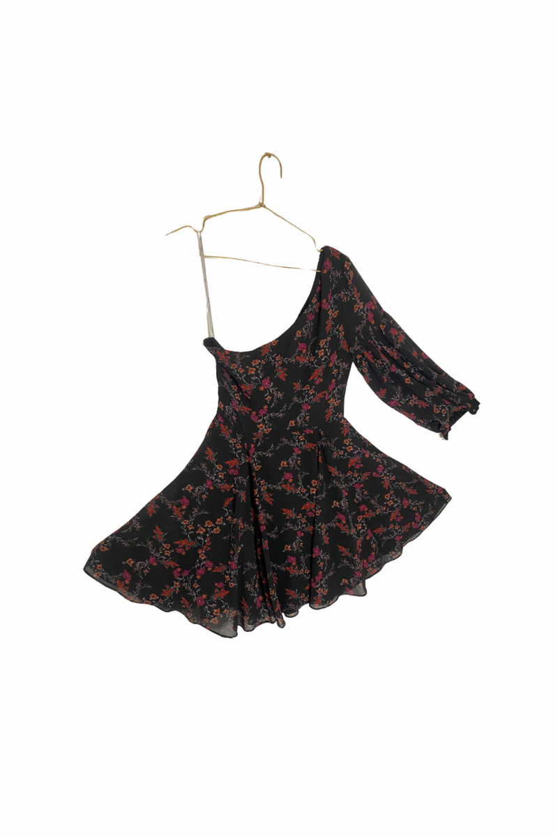 Second Hand- Vestido Negro con flores