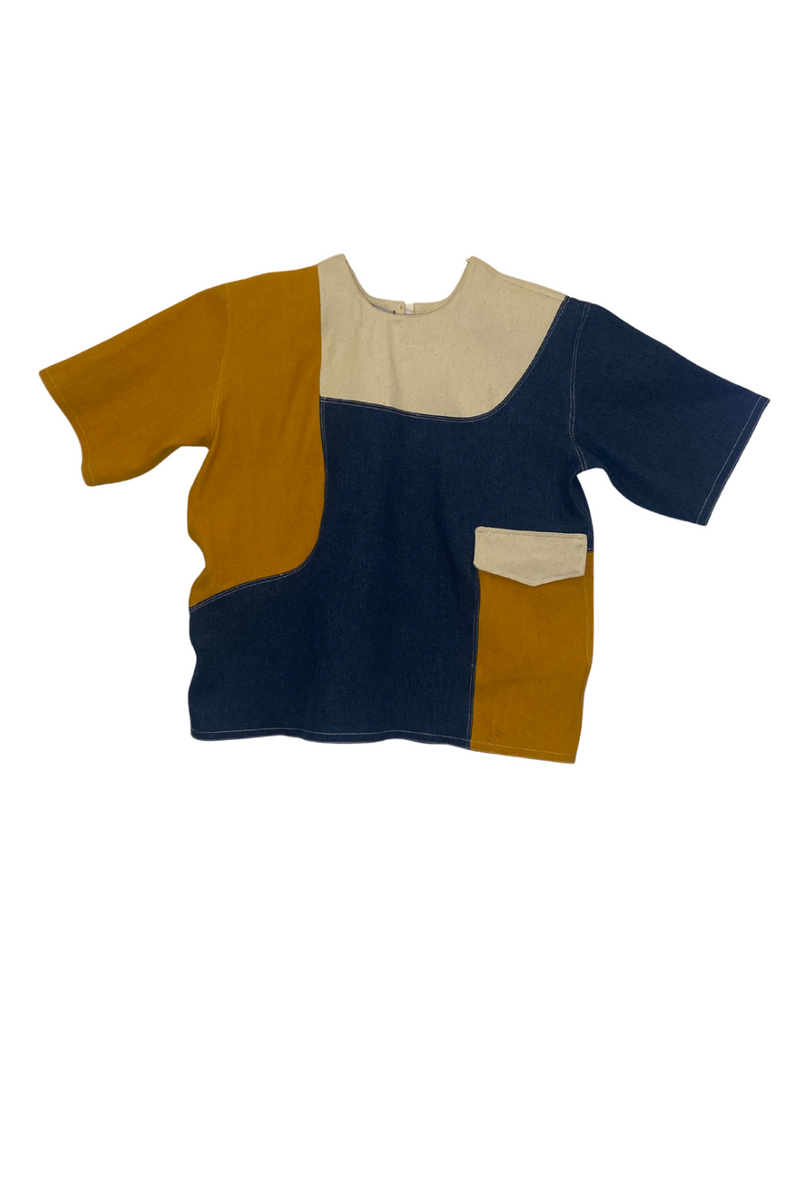 Colección reBonita- Camisa Mezclilla Colores Amarilla