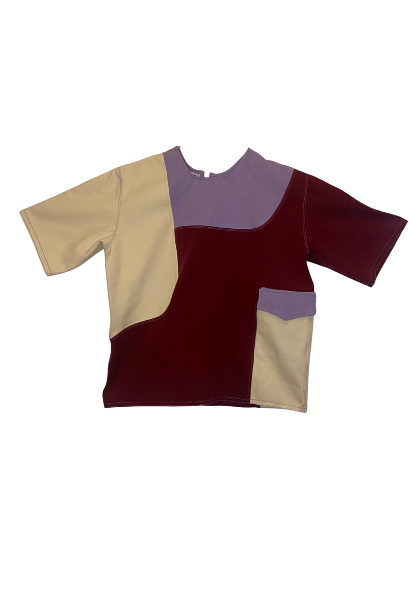 Colección rebonita- Camisa Mezclilla Guinda