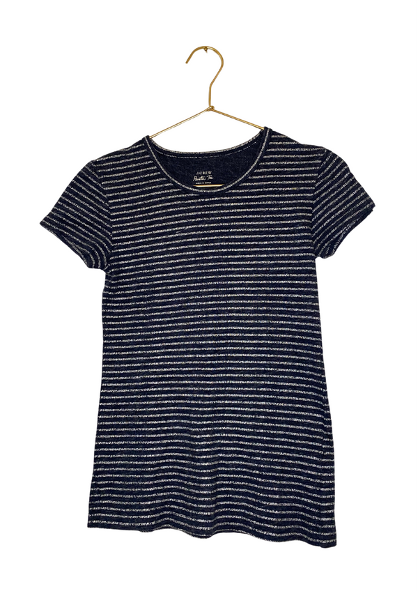Second Hand -Playera Azul Rayas Blancas, J.Crew Painter Tee.