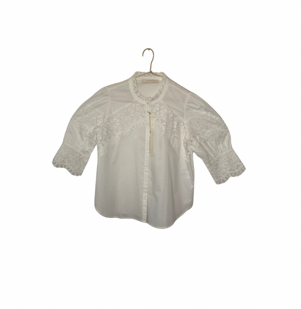 Second Hand- Blusa blanca con encaje