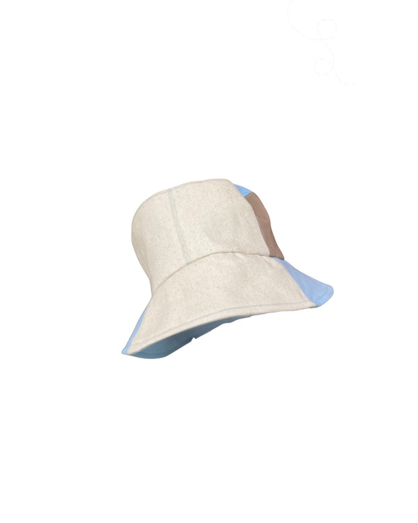 Colección reBonita - Bucket Hat Azul, Hueso y Gris