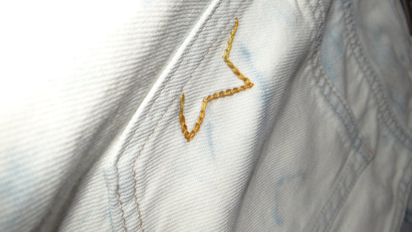 Colección rebonita - Pantalon Jaspeado con Estrellas bordadas