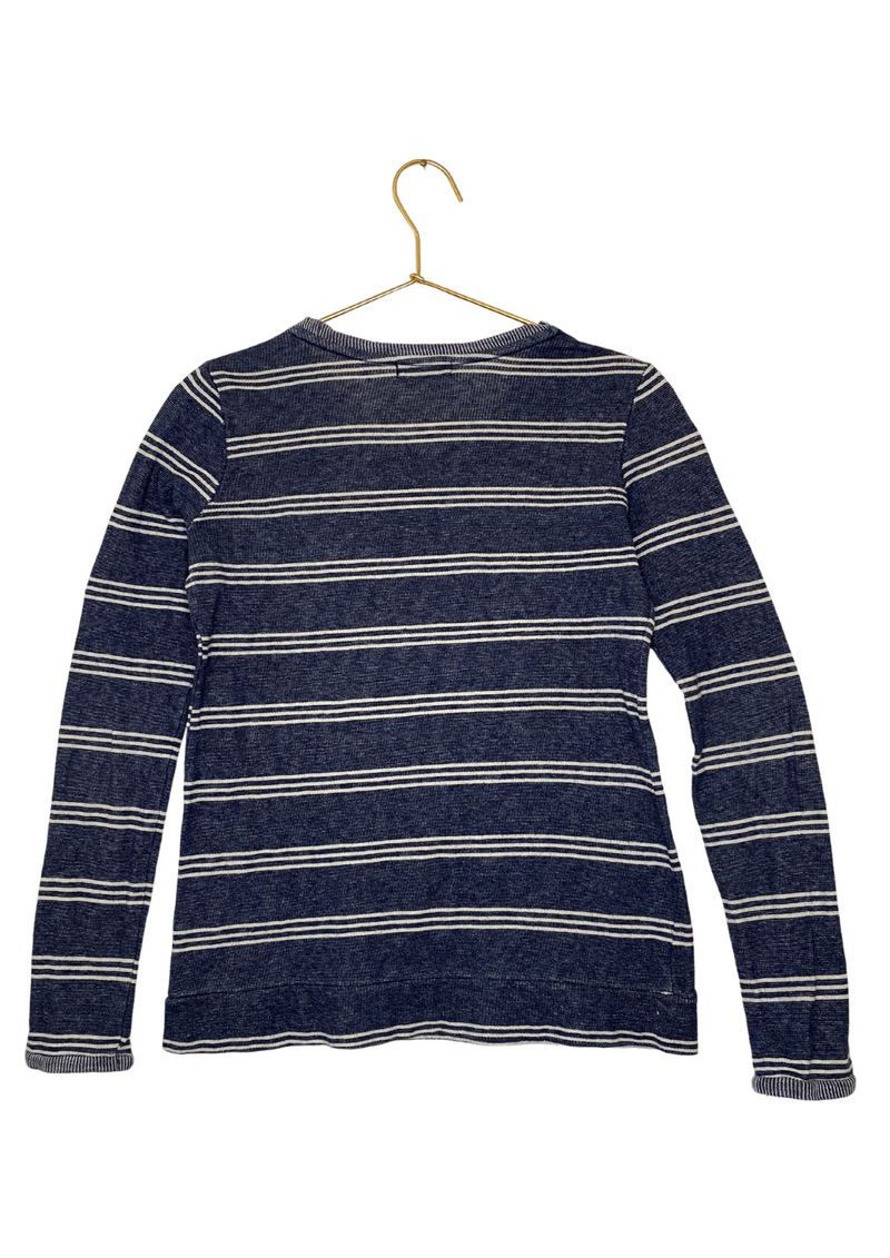 Second Hand- Playera Azul Rayas Blancas BDG