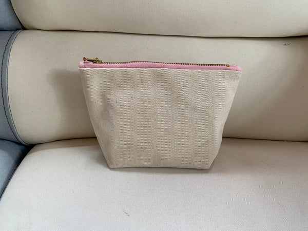 Bolsita Blanca Con Cierre Rosado